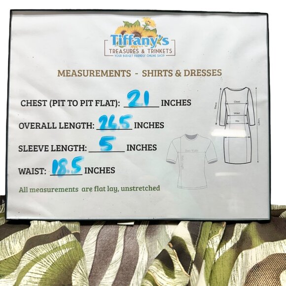 Dressbarn Blouse Womens XL Zebra Print Short Sleeve Made In USA Green Brown Gold - Picture 11 of 11